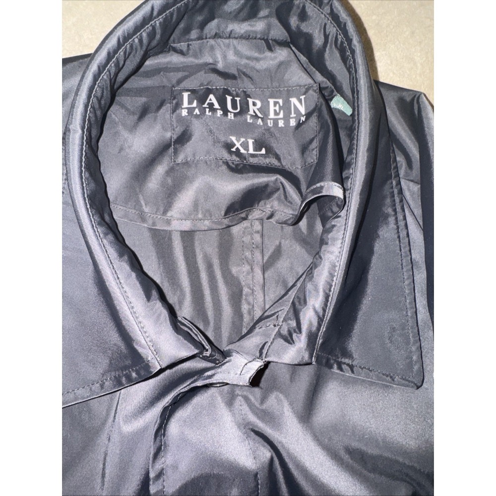 Lauren Ralph Lauren Preppy Rain jacket Sz XL X-Large black No-hood - Picture 2 of 5